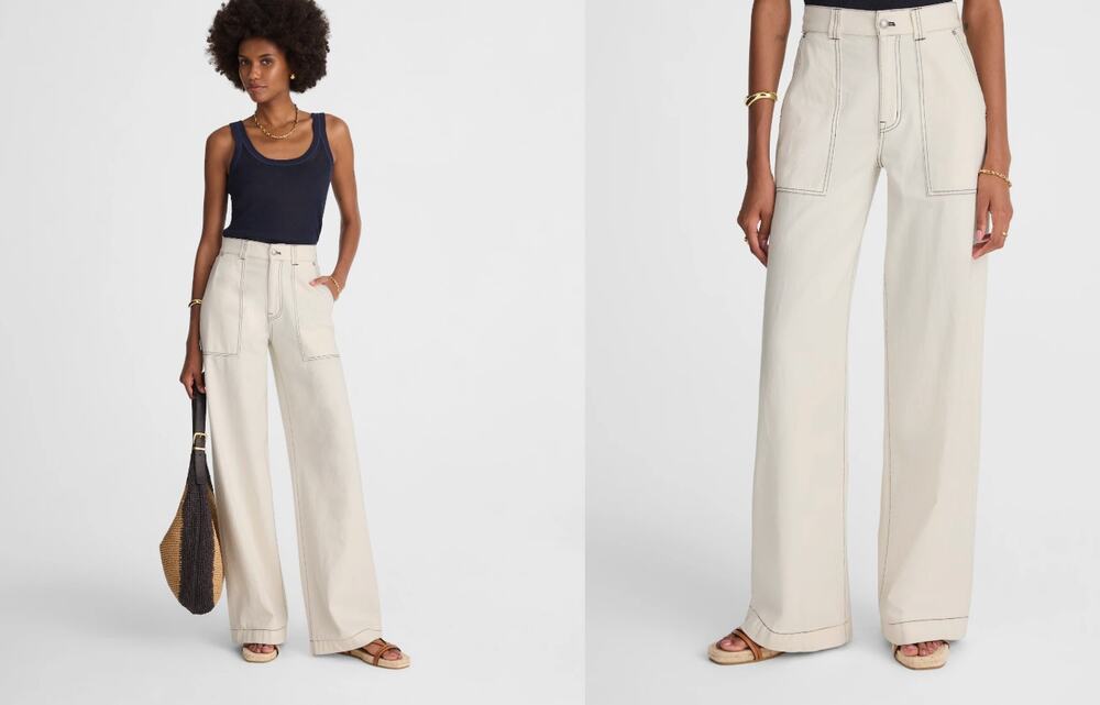 Madewell Women Jeans Superwide-Leg Utility Vintage Canvas